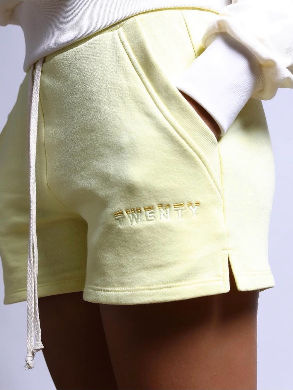 NEW Twenty Montreal Yellow Knit Drawstring Women's Shorts